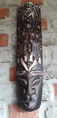 Voodoo Maske Bali Gesicht  Bild Wandschmuck geschnitzt Kunst Unikat