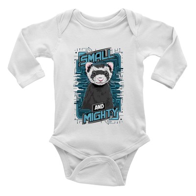 Small and Mighty Baby Grow Vest Bodysuit Just like a Ferret Pet Boys Girls L/S