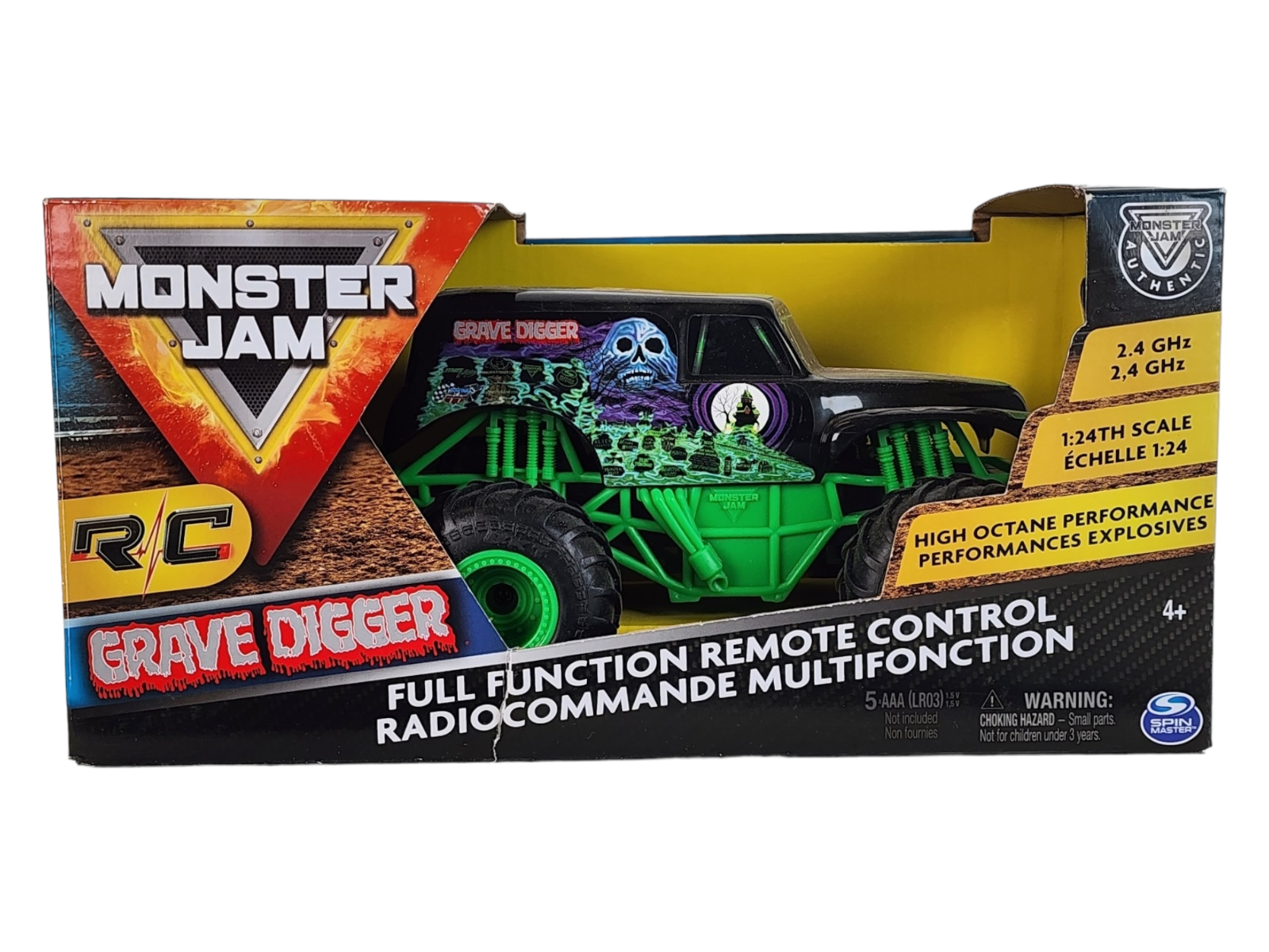 Monster Jam 1:24 - Carro com Controle Remoto - Grave Digger - Sunny - Ri  Happy