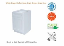 White Shaker Kitchen Base Cabinet, Single Drawer  Single Door