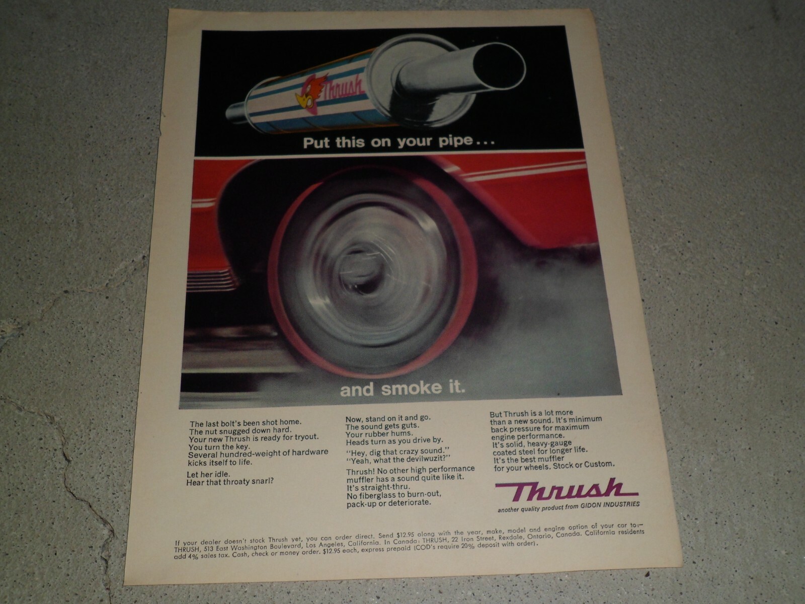 VARIOUS VINTAGE THRUSH MUFFLER MUFFLERS AD / ARTICLES HUGE VARIETY