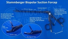 Stammberger Bipolar Suction Forcep, 15 Degree Up Tip, With 3 Meter Long Cord