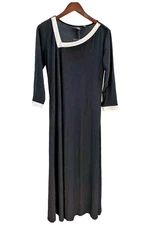 Attitudes by Renee Como Jersey Asymmetric Neck Maxi Dress Black
