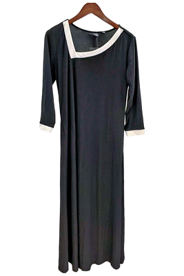 Attitudes by Renee Como Jersey Asymmetric Neck Maxi Dress Black | eBay