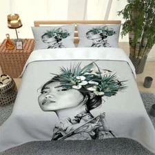 Artistic Photo Of A Girl 3D Quilt Duvet Doona Cover Set Pillow case Print