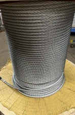 200’ Galvanized 5/8" Wire Rope Steel Cable IWRC 6-19 EIPS Grade Winch Crane Hook