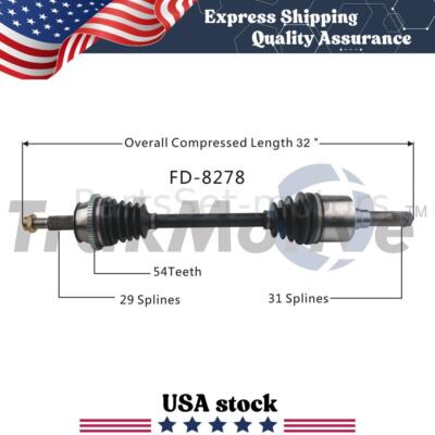 TrakMotive 1PCS CV Axle Shaft Rear Left fits 2006 2007-2010 Mercury Mountaineer