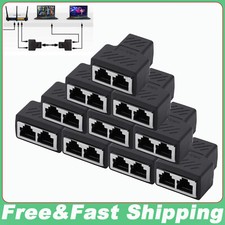 RJ45 Splitter Adapter 1 to 2 Ways Dual Female Port CAT5/6/7 LAN Ethernet Cable