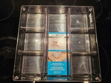 iDesign Linus Plastic Divided Drawer Organizer Storage 13" x 13.5" x 2.25" Clear