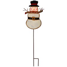 LED Outdoor Metal Christmas Snowman Garden Stake Decoration Yard Sign Lawn Stake