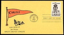 1984 Jim Thorpe FDC Carlisle Alma Mater G Alexander Cachet