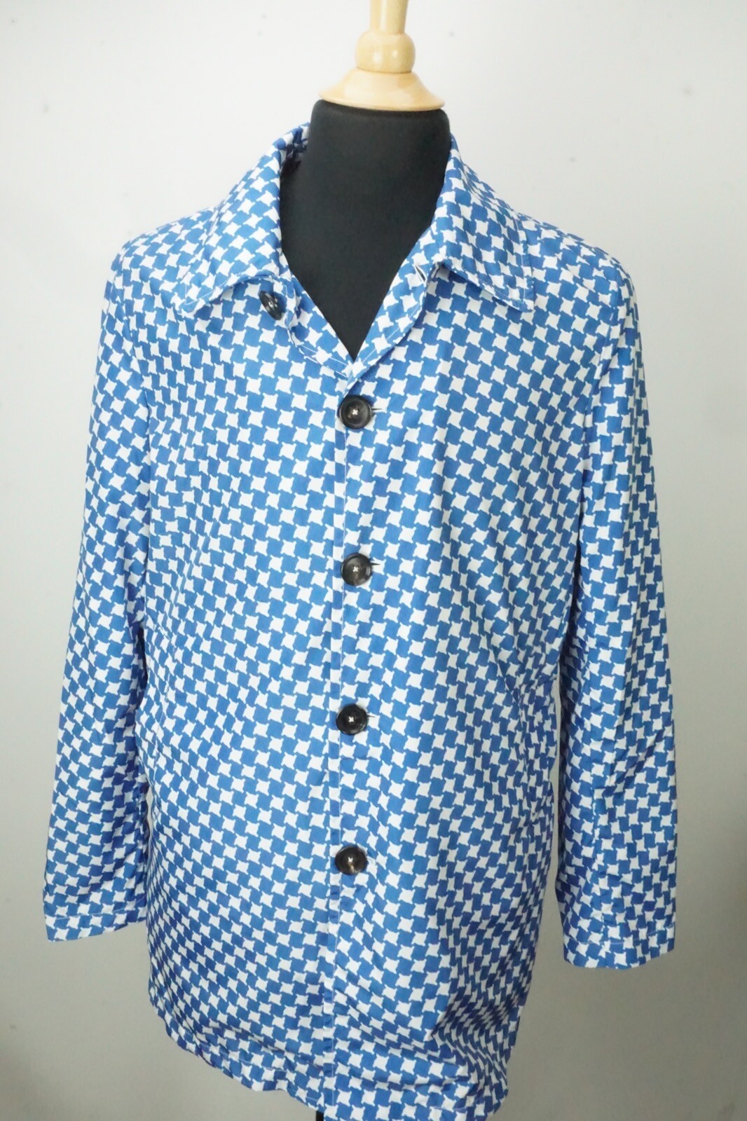 Isaia Napoli White Sky Blue Plaid Lightweight Coat Jacket Sz 38 BRAND NEW