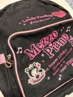 Mezzo Piano Berrie 2000s Backpack Devil Denim Logo Y2K Rare Kawaii