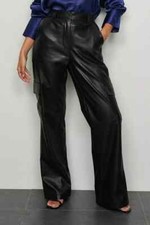 Handmade Stylish Black bottom Party Women's Genuine Soft Lambskin Leather Pants