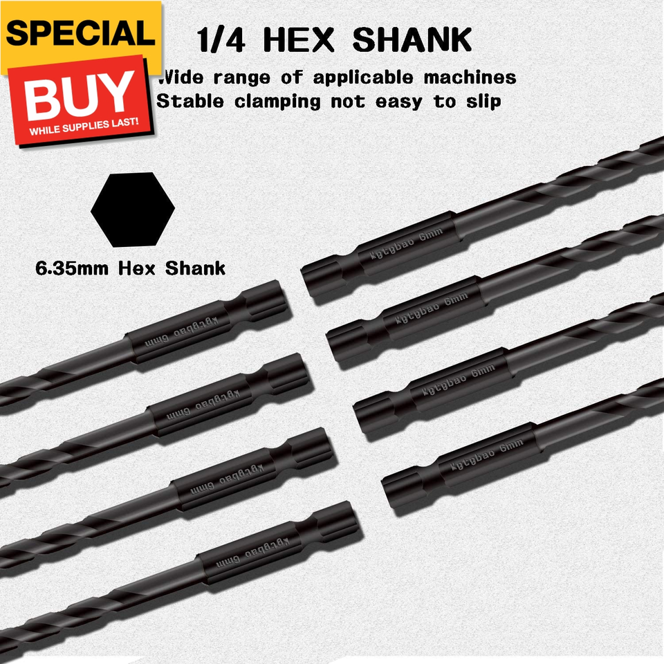 5MM Masonry Drill Bits, 8PC 3/16” Concrete Drill Bit Set for Tile,Brick