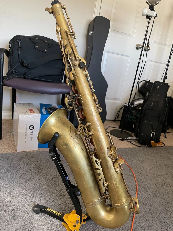 Saxofón tenor Cannonball vintage renacido ámbar oscuro sin lacar Foto 3 de 4