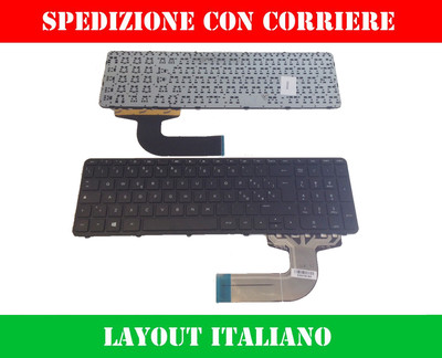 UP PARTS Tastiera Italiana Compatibile con HP 749658-061 per Notebook HP 250 G3 255 G3 Pavilion 15-206SL 15-G, 15-R, 250 G3, 255 G3, 15-H 15-S 15-E 15-N. 15-n010sl (E7H19EA) 15-r016nl (J6Z94EA