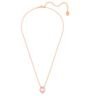 Swarovski - Bella V pendant - Round cut, Pink, Rose gold-tone plated
