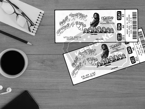 Drake & PARTYNEXTDOOR Mock Ticket UK Tour | Personalised Gift Reveal | Keepsake - Picture 2 of 10