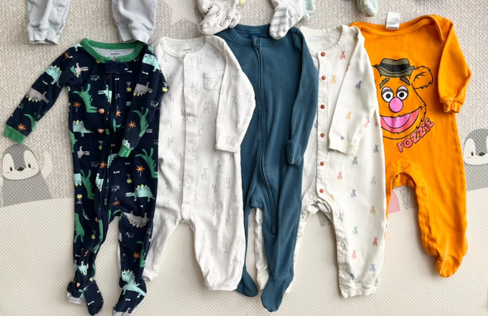 6-12  months BOY SLEEPERS (10 pieces) LOTS BUNDLES Footed Pajama Clothes Disney - Image 2 of 4