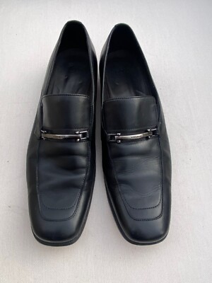 Hugo Boss Men's Vero Cuoio Horsebit Black Calfskin SlipOn Loafer Size 10 