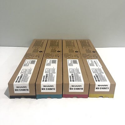 Sharp MX-C40NT Toner Cartridges Set CMYK For MXC311 MXC312 MXC401 Genuine NEW