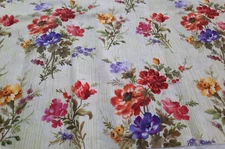 1 1/2 yds Michael Miller fabric DCX8822 Elegance Green w/Colorful Flowers Cotton