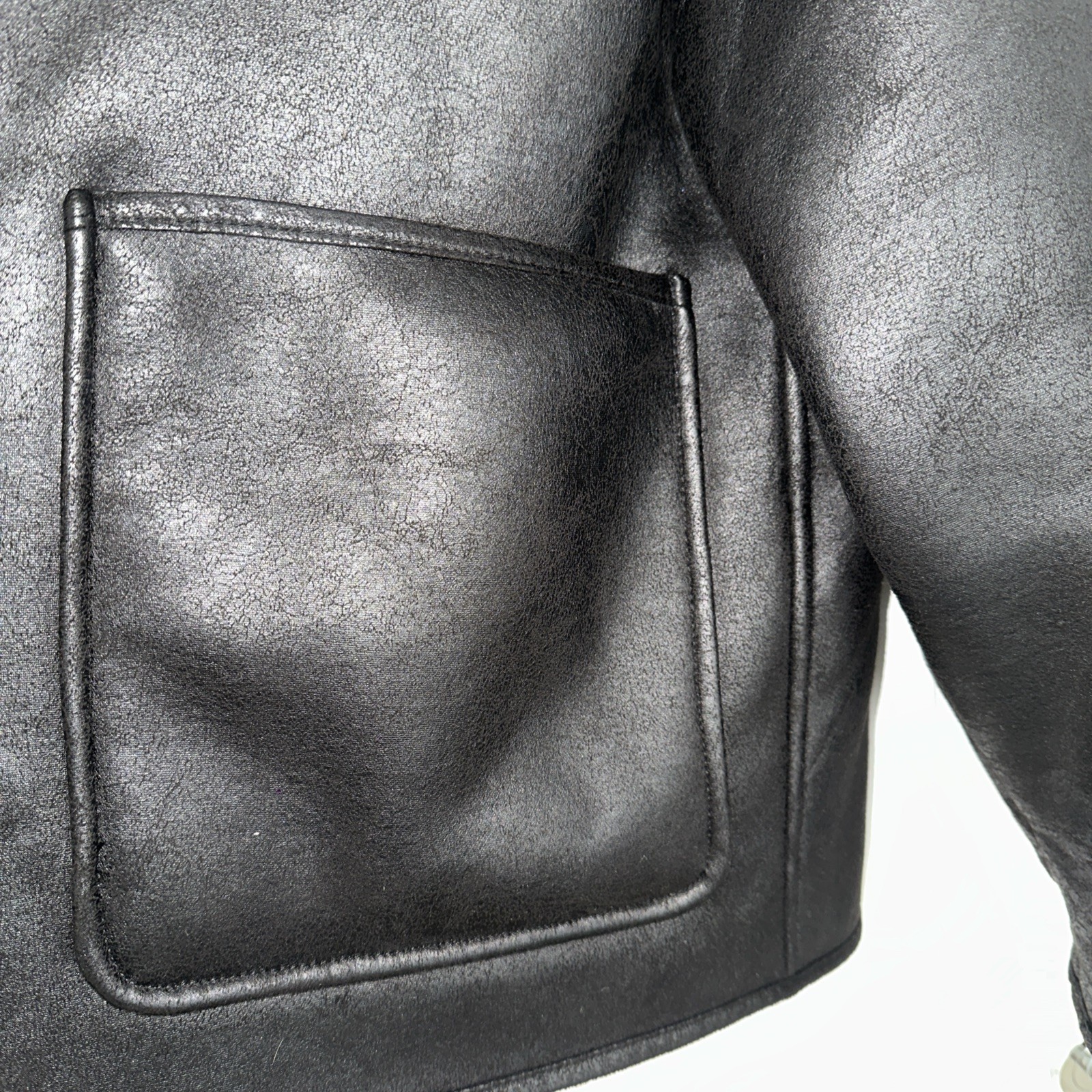 Sold Out Zara Shearling Double Faced Jacket Black Size Small RRP £89.99 image 5