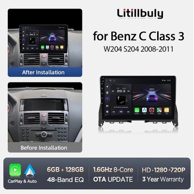8-Kern 6G+128G Android 13 Carplay Autoradio Für Mercedes Benz C Klasse W204 S204