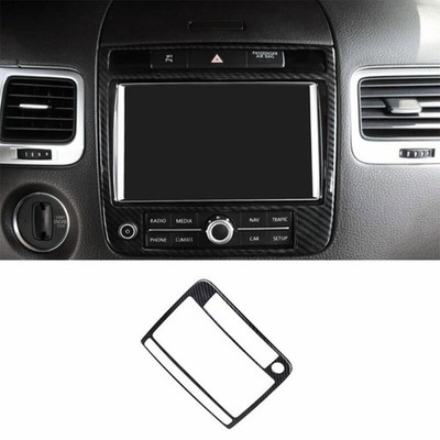 For VW Touareg 2011-2018 ABS Carbon Fiber Inner Navigation GPS Screen Cover Trim
