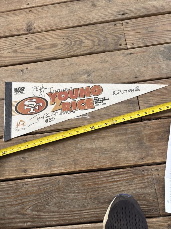 SAN Francisco 49ers Rare J C Penny Pennant Promotion Steve Young Pass To Wise