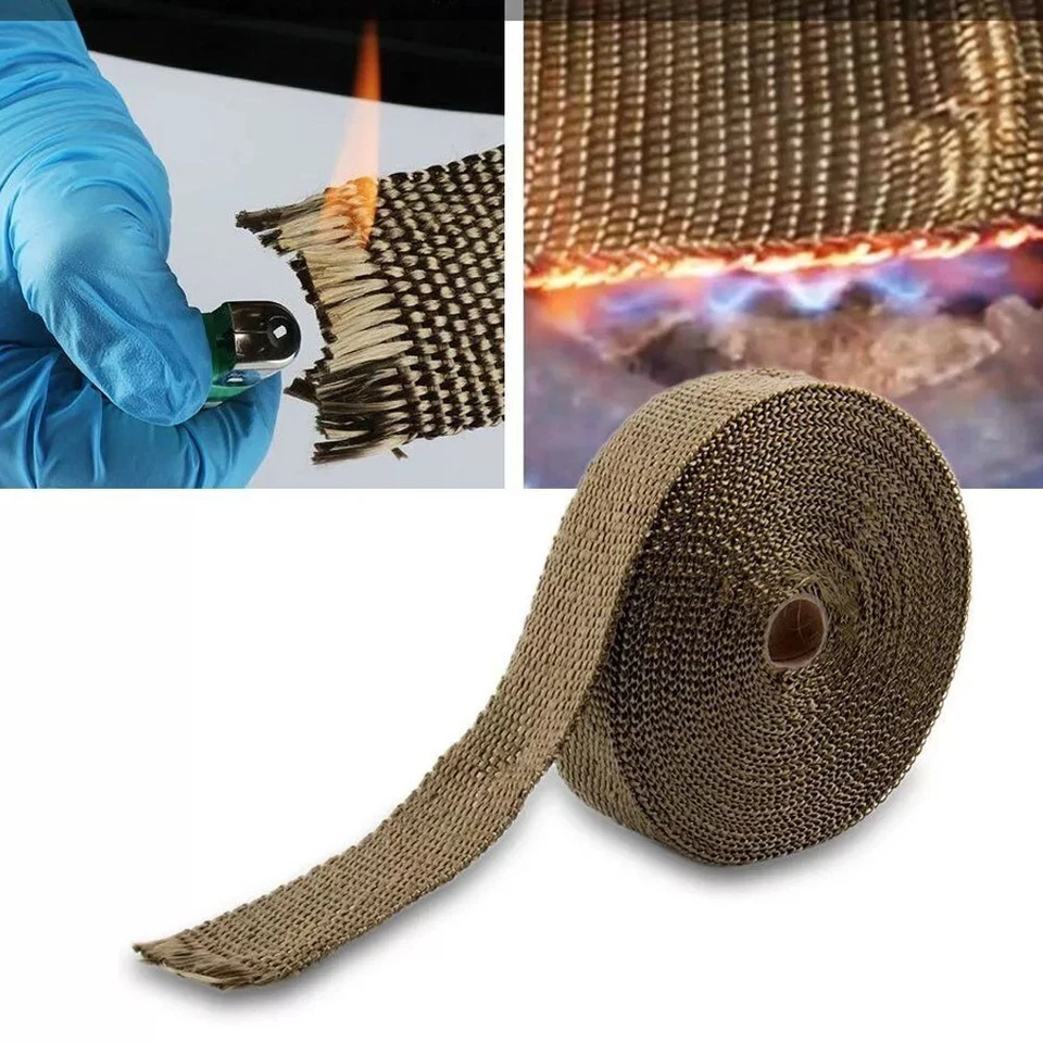 2" x50' Titanium Exhaust Wrap for Motorcycle Car Headers Stainless Steel Zip Tie - Image 4 of 4