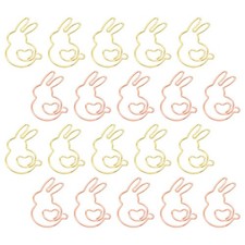 20Pcs Reusable Metal Cartoon Paper Clips Bunny Rabbit Paperclamps for Office