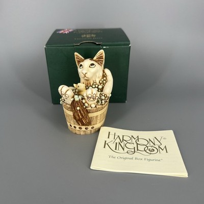Harmony Kingdom Back Scratch II Cat in Tub W/ Duckie SIGNED