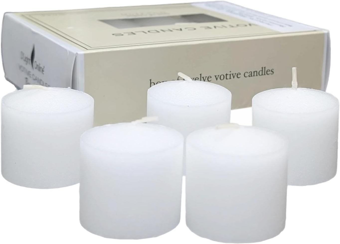 White Unscented Votive Candles 10 Hour Burn Time Set of 12 Small 1.5" (72