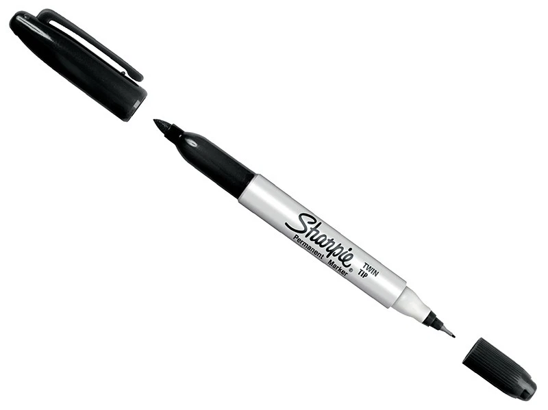 Sharpie Twin Tip Permanent Marker Black SHP1985877 - Image 2 of 3