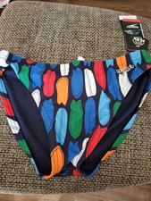 Speedo Eco Flex Surfboard Print Swim Brief Navy Multi Mens 32 NWT