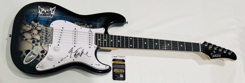 GEEZER BUTLER SIGNED SKULL ELECTRIC GUITAR BLACK SABBATH JSA COA