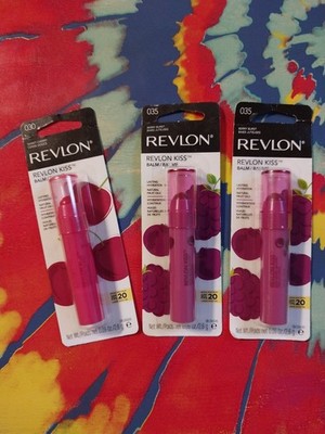 LOT 3 Revlon Kiss Lip Balm sweet CHERRY 030 BERRY Blast 035 SPF 20 NEW fruit