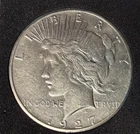 1927  P  Peace Silver Dollar U S Coin 90% Silver - Extra Fine
