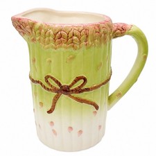 Jarra de cerámica de espárragos Albert Kessler de colección cinta floral relieve casa de campo de Taiwán