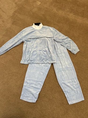 Sean John Blue Velour 2pc Tracksuit Full Zip Men’s Large
