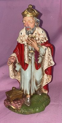 Vintage FONTANINI Nativity KING MELCHIOR ? ITALY 12'' SCALE Paper Mache Italy