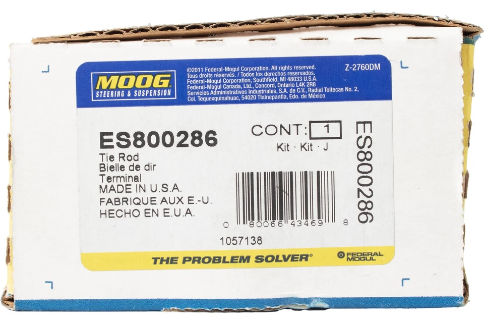 Moog Replacement Front Outer Tie Rod Fits 2008-2017 Buick Enclave Model ES800286 - Изображение 3 из 4