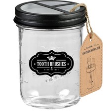 Mason Jar Toothbrush Holder black With 16 Ounce Mason Jarpremium Rustproof 304 S
