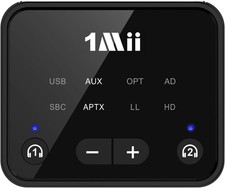 1Mii B06T6 Bluetooth 5.3 Transmitter for TV to 2 Wireless Headphones/Speakers