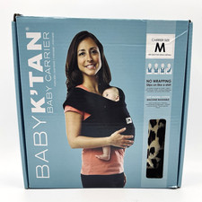 Baby K'Tan Baby Carrier Sz M Leopard Love Brown Infant Wrap Hands Free Cotton
