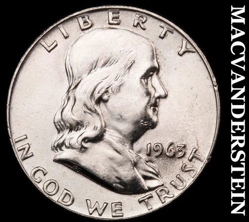 1963-D Franklin Half Dollar - Choice Gem Brilliant Unc+++  Lustrous  #i1386