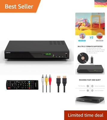 HD Blu-ray Player, Kompakter Bluray Player HDMI 1080P-DVD-Player mit HDMI-Aus...