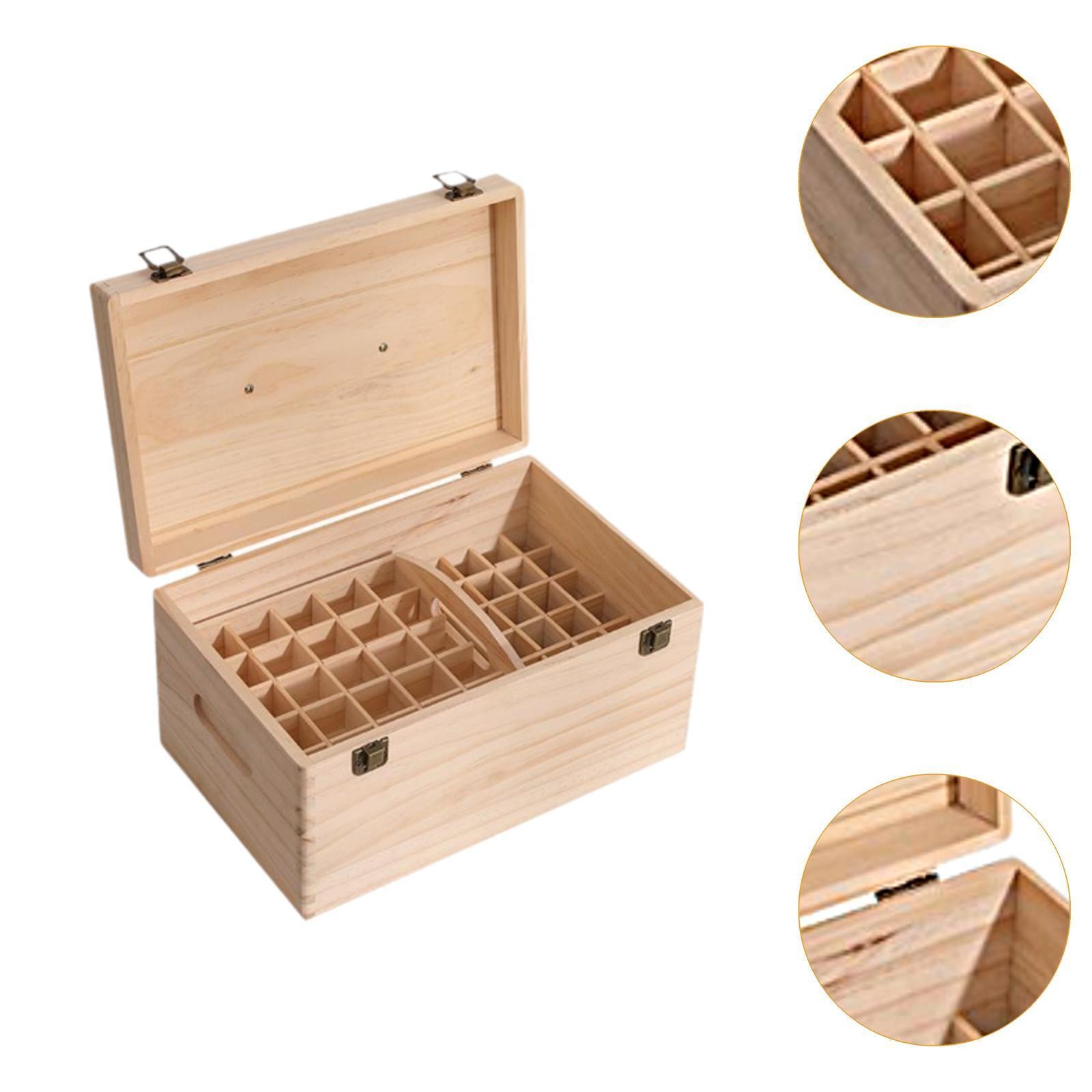 Wood Essential Oil Storage Box Essential Oil Bottle Holder 74 Slots